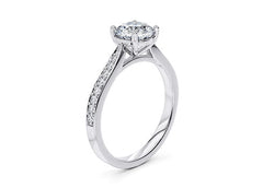 Angelina - Round - Natural Diamond, Diamond Band Engagement Ring