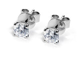 Round Diamond Stud Earrings in Platinum