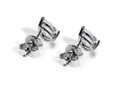 Pear Diamond Stud Earrings in White Gold