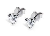Heart Diamond Stud Earrings in Platinum