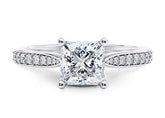 Angelina - Princess - Natural Diamond, Diamond Band Engagement Ring