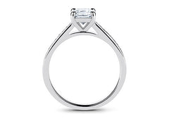 Mia - Cushion - Natural Diamond, Diamond Band Engagement Ring