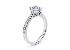 Angelina - Asscher - Natural Diamond, Diamond Band Engagement Ring