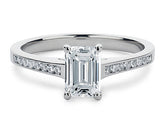 Mia - Emerald - Natural Diamond, Diamond Band Engagement Ring