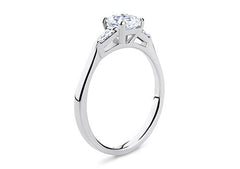 Maria - Asscher - Natural Diamond Trilogy Engagement Ring