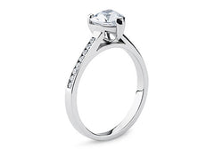 Mia - Heart - Natural Diamond, Diamond Band Engagement Ring