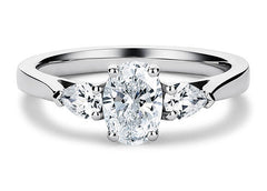 Rosina - Oval - Natural Diamond Trilogy Engagement Ring