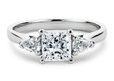 Rosina - Princess - Natural Diamond Trilogy Engagement Ring