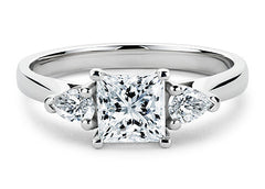 Rosina - Princess - Natural Diamond Trilogy Engagement Ring