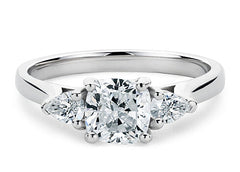 Rosina - Cushion - Natural Diamond Trilogy Engagement Ring