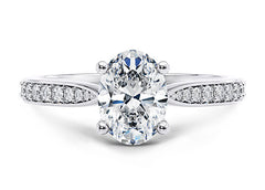 Angelina - Oval - Labgrown Diamond, Diamond Band Engagement Ring