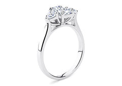 Rosina - Emerald - Labgrown Diamond Trilogy Engagement Ring