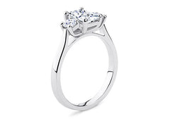 Angela - Radiant - Natural Diamond Trilogy Engagement Ring