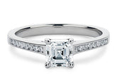 Mia - Asscher - Labgrown Diamond, Diamond Band Engagement Ring