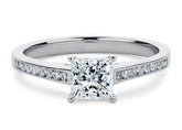 Mia - Princess - Labgrown Diamond, Diamond Band Engagement Ring