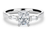 Maria - Radiant - Natural Diamond Trilogy Engagement Ring