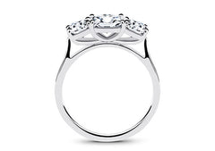 Angela - Princess - Natural Diamond Trilogy Engagement Ring