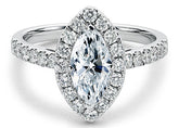Jianna - Marquise - Natural Diamond Halo Engagement Ring