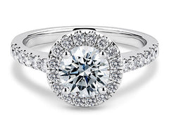 Jianna - Round - Natural Diamond Halo Engagement Ring