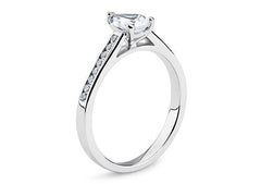 Mia - Pear - Natural Diamond, Diamond Band Engagement Ring
