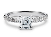 Bella - Asscher - Labgrown Diamond, Diamond Band Engagement Ring