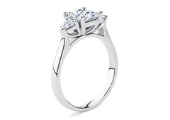 Rosina - Princess - Natural Diamond Trilogy Engagement Ring