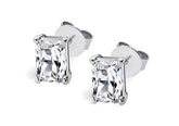 Radiant Diamond Stud Earrings in White Gold