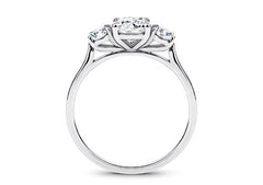 Angela - Round - Natural Diamond Trilogy Engagement Ring