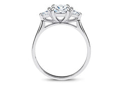 Rosina - Cushion - Natural Diamond Trilogy Engagement Ring
