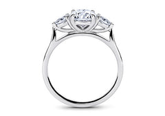 Rosina - Round - Natural Diamond Trilogy Engagement Ring