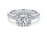 Jianna - Cushion - Natural Diamond Halo Engagement Ring