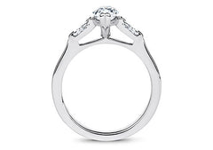 Maria - Marquise - Natural Diamond Trilogy Engagement Ring