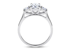 Angela - Oval - Natural Diamond Trilogy Engagement Ring