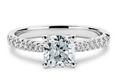 Bella - Cushion - Natural Diamond, Diamond Band Engagement Ring