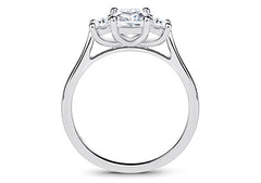Angela - Radiant - Natural Diamond Trilogy Engagement Ring