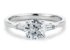 Maria - Cushion - Natural Diamond Trilogy Engagement Ring