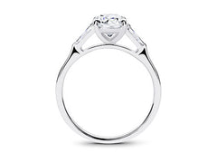 Maria - Round - Natural Diamond Trilogy Engagement Ring