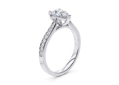 Angelina - Pear - Natural Diamond, Diamond Band Engagement Ring
