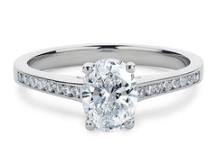 Mia - Oval - Labgrown Diamond, Diamond Band Engagement Ring