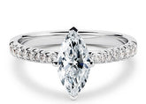 Bella - Marquise - Natural Diamond, Diamond Band Engagement Ring