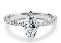 Bella - Marquise - Natural Diamond, Diamond Band Engagement Ring