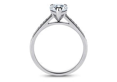 Mia - Heart - Natural Diamond, Diamond Band Engagement Ring