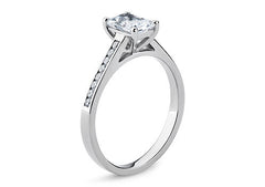 Mia - Radiant - Natural Diamond, Diamond Band Engagement Ring