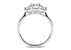 Angela - Asscher - Natural Diamond Trilogy Engagement Ring