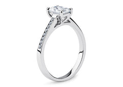 Mia - Emerald - Labgrown Diamond, Diamond Band Engagement Ring