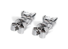 Heart Diamond Stud Earrings in White Gold