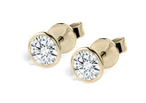 Round Diamond Stud Earrings in Yellow Gold