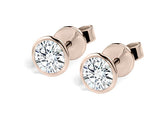 Round Diamond Stud Earrings in Rose Gold