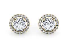Round Diamond Stud Earrings in Yellow Gold