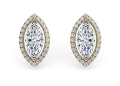 Marquise Diamond Stud Earrings in Yellow Gold